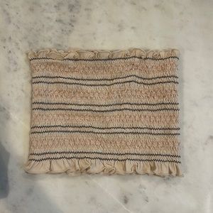 American Eagle smocked tube top in nude & pink size XS